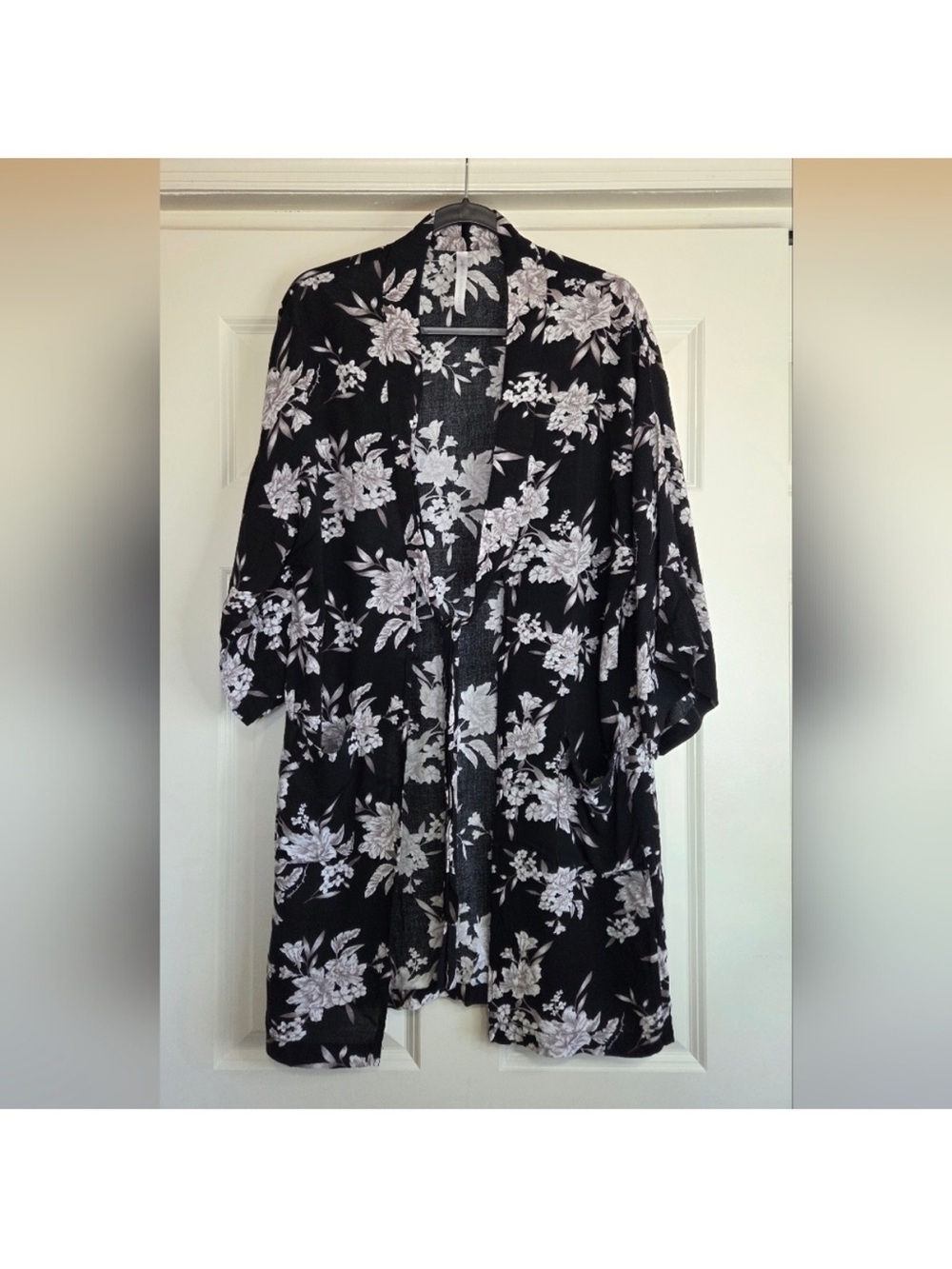 Spiritual Gangster Black Floral Kimono Cover-Up - Picture 2 of 7